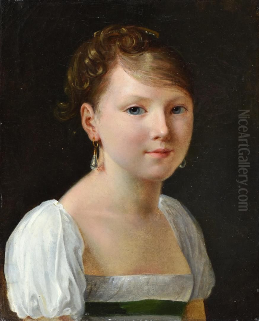 Jeune fille a la perle Oil Painting by Constance Marie Charpentier