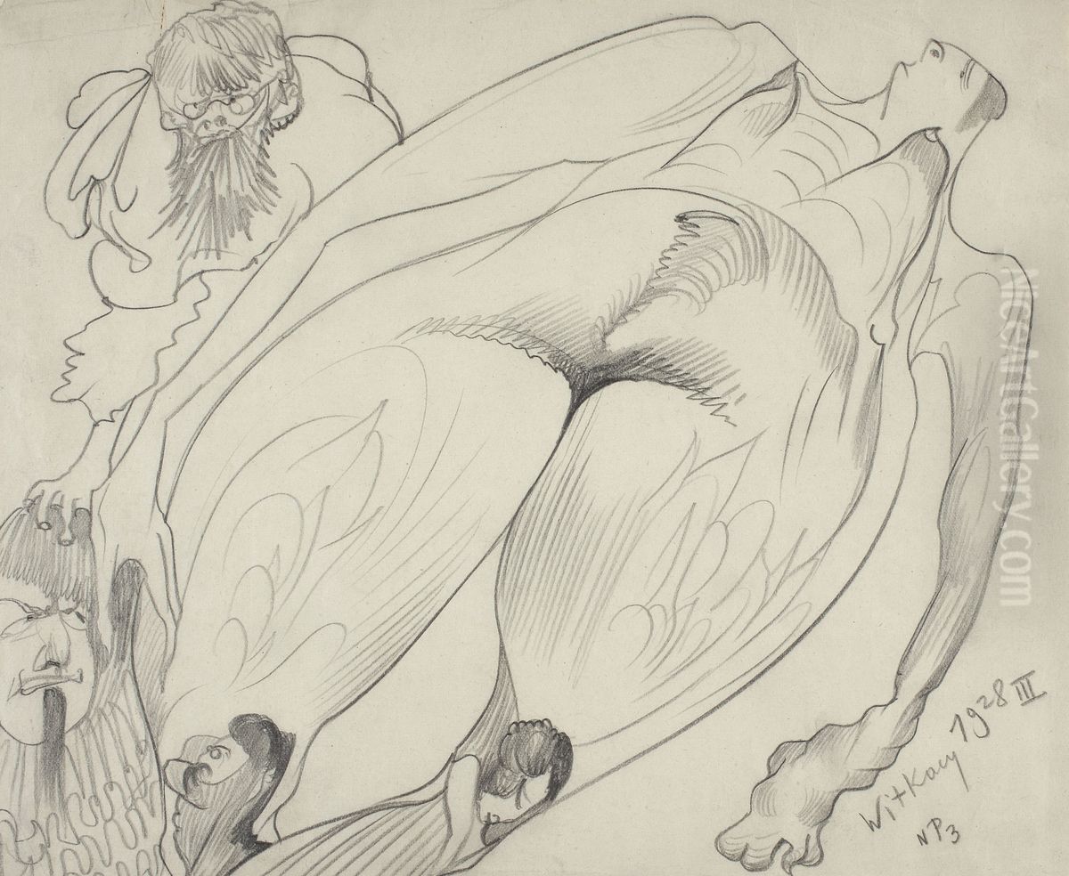 Composition with a figure lying down Oil Painting by Stanislaw Ignacy Witkiewicz (Witkacy)