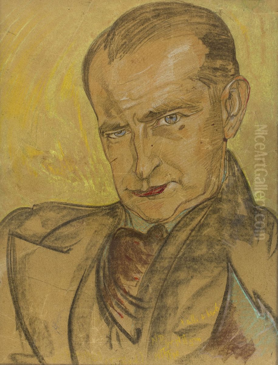 Portrait of Marian Bronislaw Godecki Oil Painting by Stanislaw Ignacy Witkiewicz (Witkacy)