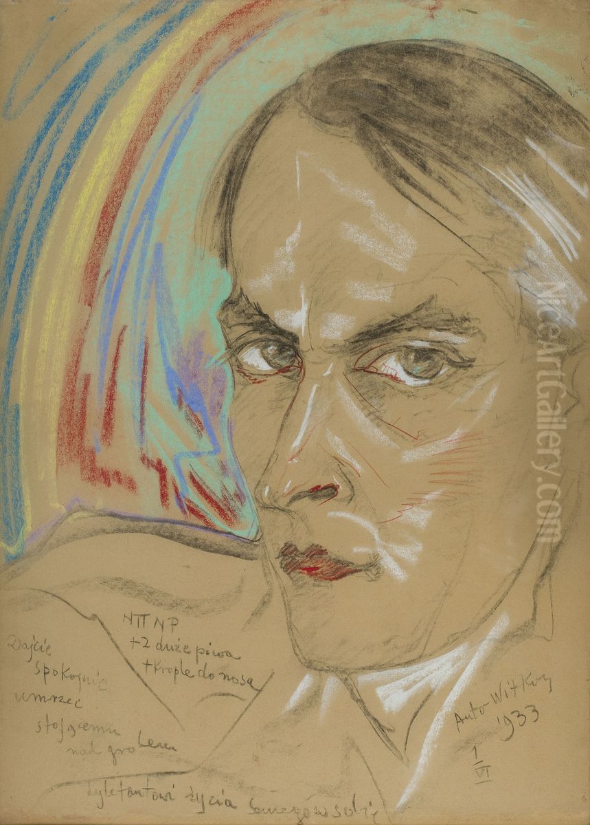 Autoportret Oil Painting by Stanislaw Ignacy Witkiewicz (Witkacy)