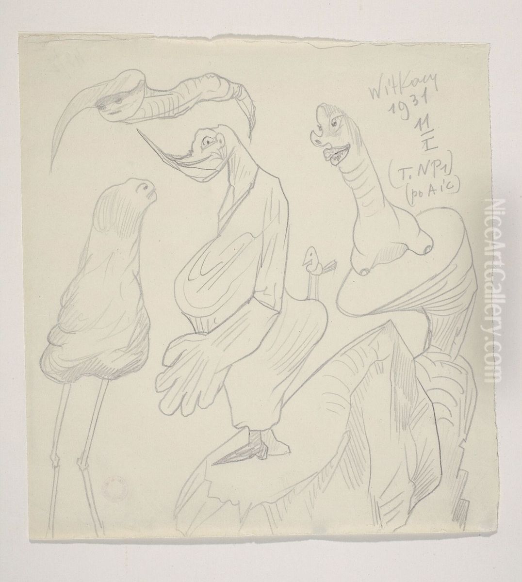 Fantastic creatures Oil Painting by Stanislaw Ignacy Witkiewicz (Witkacy)