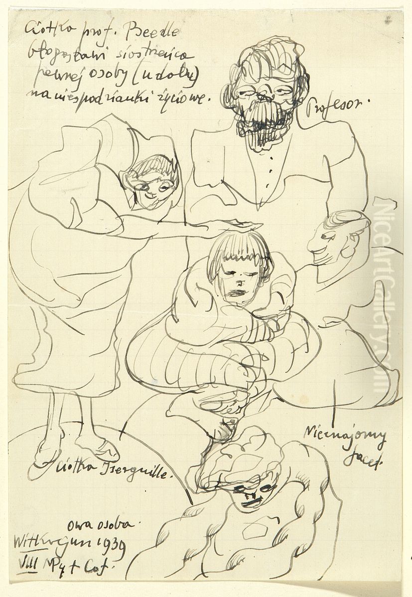 Ciotka prof. Beedle blogoslawi siostrzenca pewnej osoby na niespodzianki zyciowe Oil Painting by Stanislaw Ignacy Witkiewicz (Witkacy) Ciotka prof. Beedle blogoslawi siostrzenca pewnej osoby na niespodzianki zyciowe Oil Painting by Stanislaw Ignacy Witkiewicz (Witkacy)