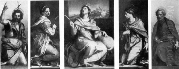 Polittico di Sant'Agnese Oil Painting by Andrea Del Sarto