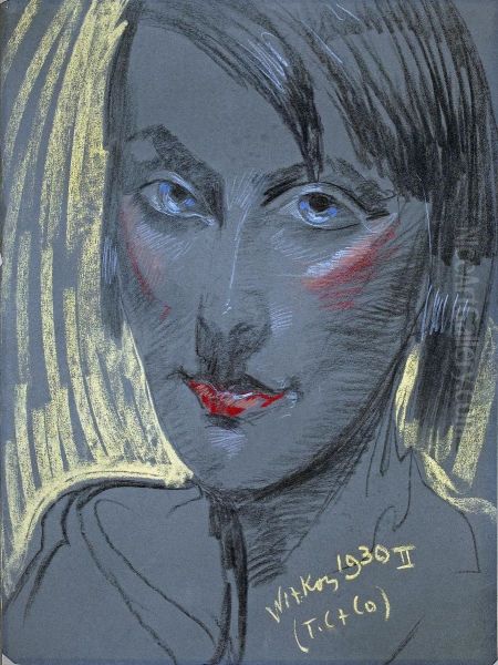 Portrait of Felicja Turowska Oil Painting by Stanislaw Ignacy Witkiewicz (Witkacy)