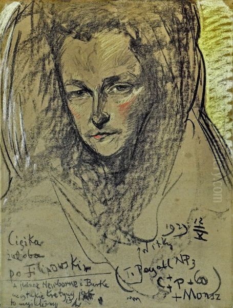 Portrait of Helena Bialynicka-Birula Oil Painting by Stanislaw Ignacy Witkiewicz
