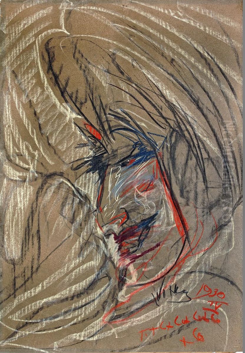 Portrait of Janina Turowska-Leszczynska Oil Painting by Stanislaw Ignacy Witkiewicz (Witkacy)