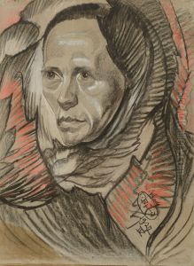Portrait of Jozef Fedorowicz, in a scarf