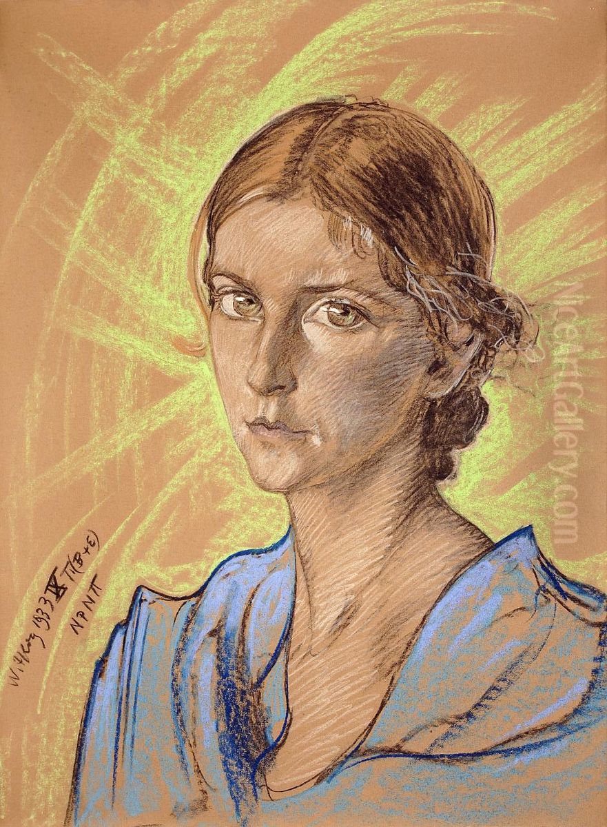Portrait of Krystyna Glogowska Oil Painting by Stanislaw Ignacy Witkiewicz (Witkacy)