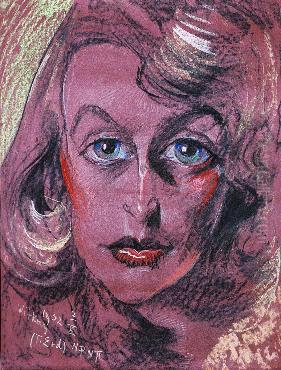 Portrait of Nena Stachurska Oil Painting by Stanislaw Ignacy Witkiewicz (Witkacy)