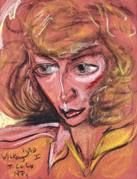 Portrait of Nena Stachurska Oil Painting by Stanislaw Ignacy Witkiewicz