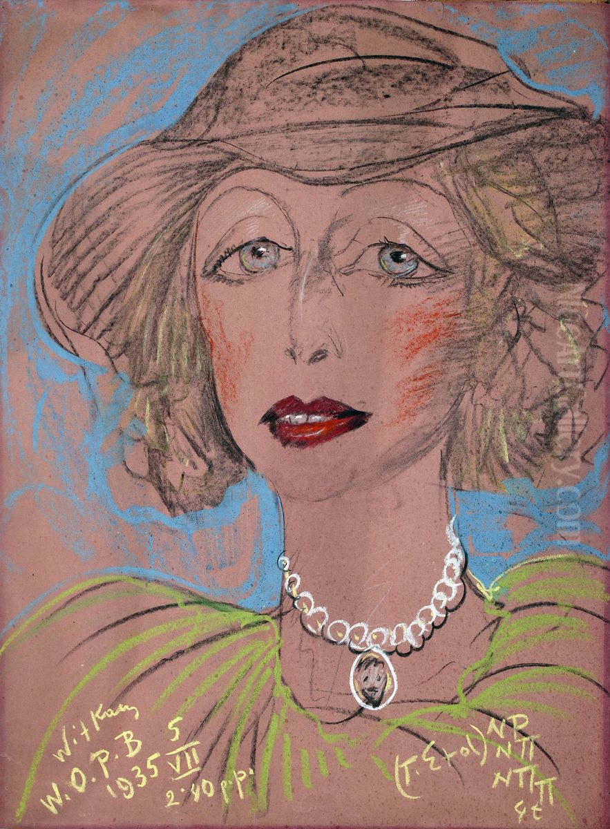 Portrait of Nena Stachurska Oil Painting by Stanislaw Ignacy Witkiewicz (Witkacy)