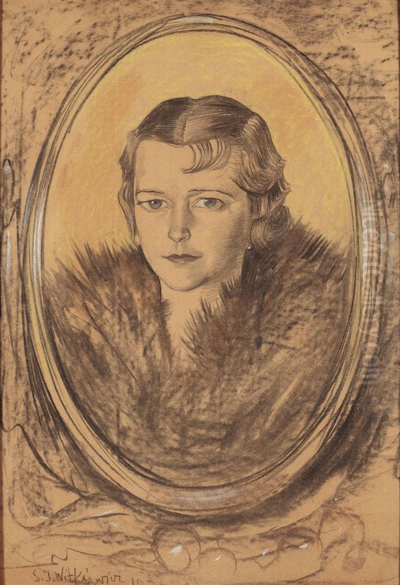 Portrait of Olimpia Burnat-Slizowska Oil Painting by Stanislaw Ignacy Witkiewicz (Witkacy)