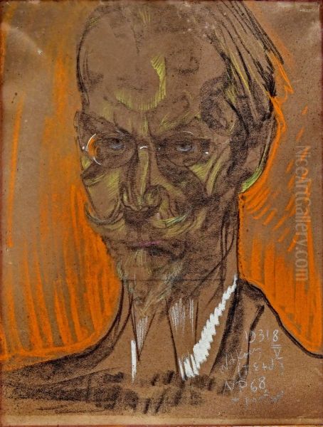 Portrait of Teodor Bialynicki-Birula Oil Painting by Stanislaw Ignacy Witkiewicz