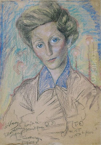 Portret Zofii Galicowny (zameznej Kaminskiej) Oil Painting by Stanislaw Ignacy Witkiewicz