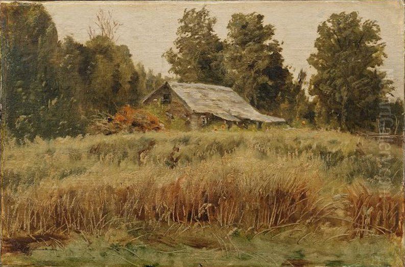 <<Domik na opuske>> Oil Painting by Ivan Shishkin