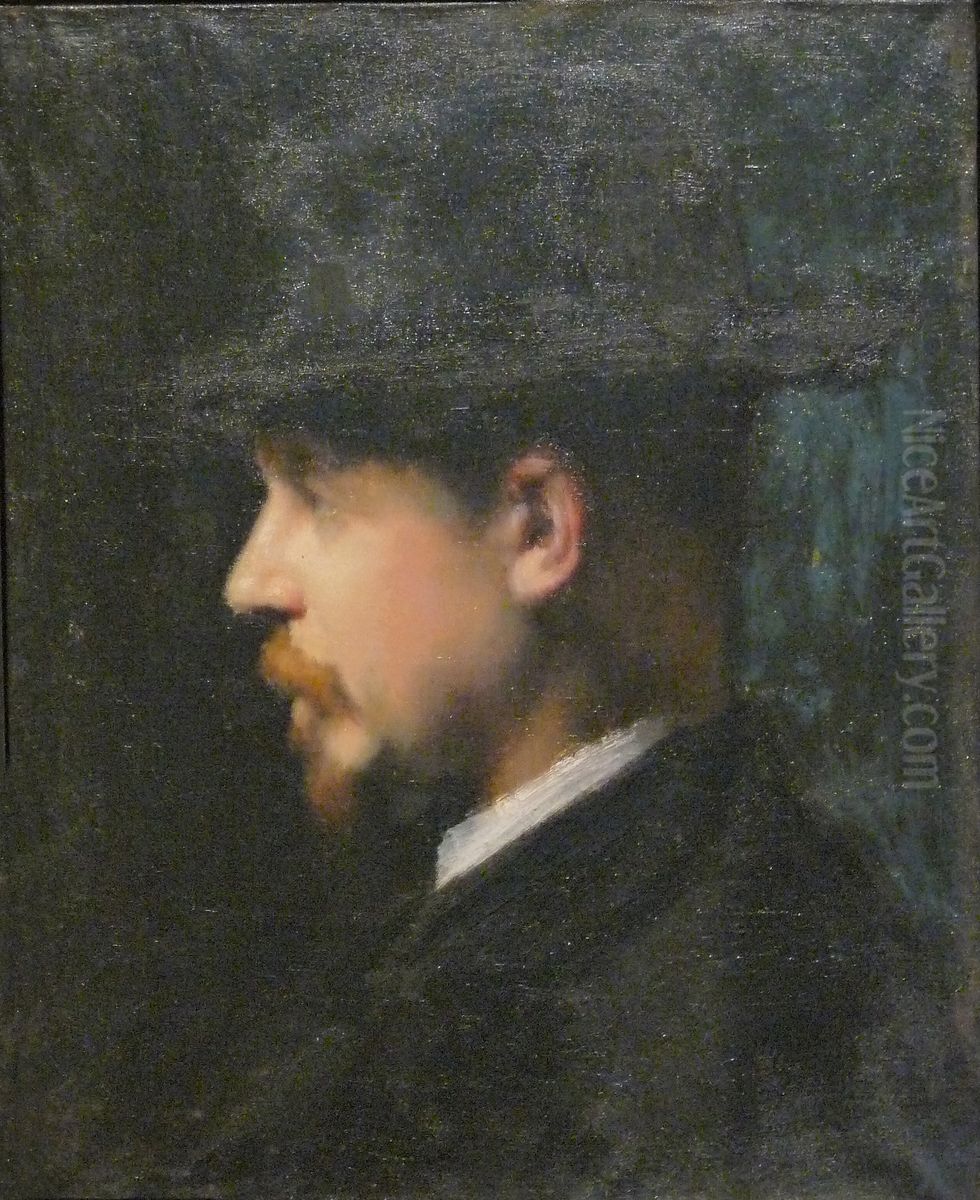 Portrait of Jules Henner (1858-1913) Oil Painting by Jean-Jacques Henner