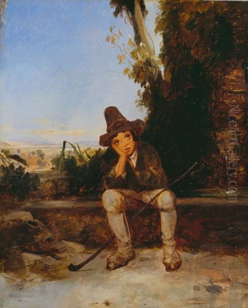 Hirtenknabe Oil Painting by Carl Blechen