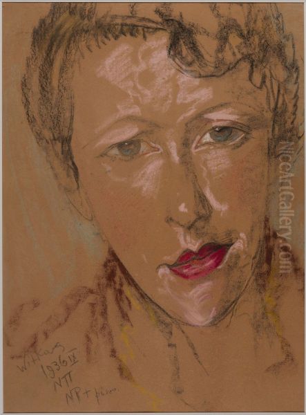 Asymetryczna Dama - Portret Eugenii Wyszomirskiej-Kuznickiej Oil Painting by Stanislaw Ignacy Witkiewicz (Witkacy)