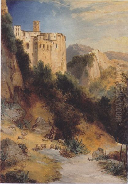 Monastery of Saint Scholastica Oil Painting by Carl Blechen
