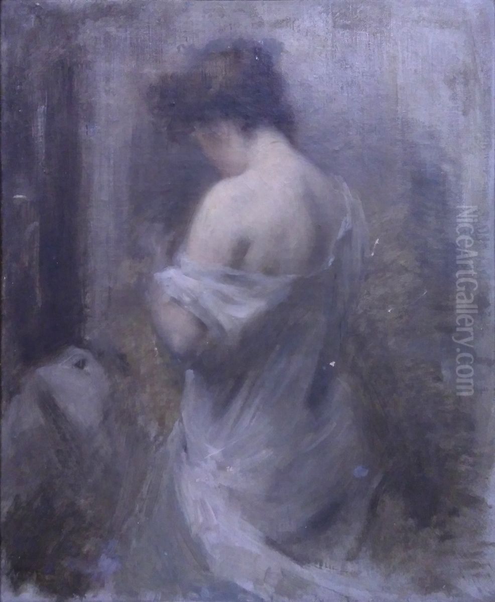 Femme a sa toilette (etude) Oil Painting by Armand Berton Femme a sa toilette (etude) Oil Painting by Armand Berton