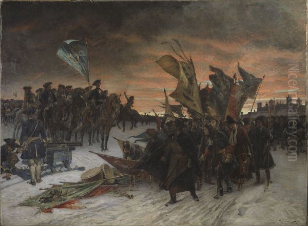 Narva Oil Painting by Gustaf Cederstrom