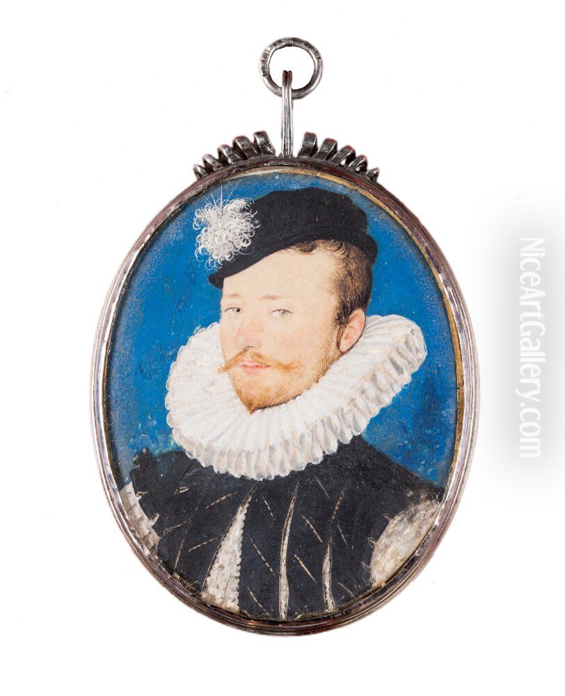 Okand man Oil Painting by Nicholas Hilliard