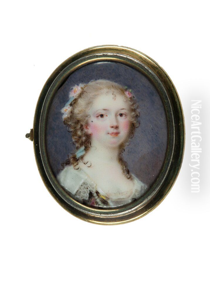 Elisabeth Vigee-Lebrun, formodat portratt Oil Painting by Peter Adolf Hall