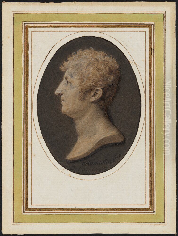 Unknown man, possibly the mining counselor Anders von Wahrendorff (1759-1848) Oil Painting by Jean-Baptiste Jacques Augustin