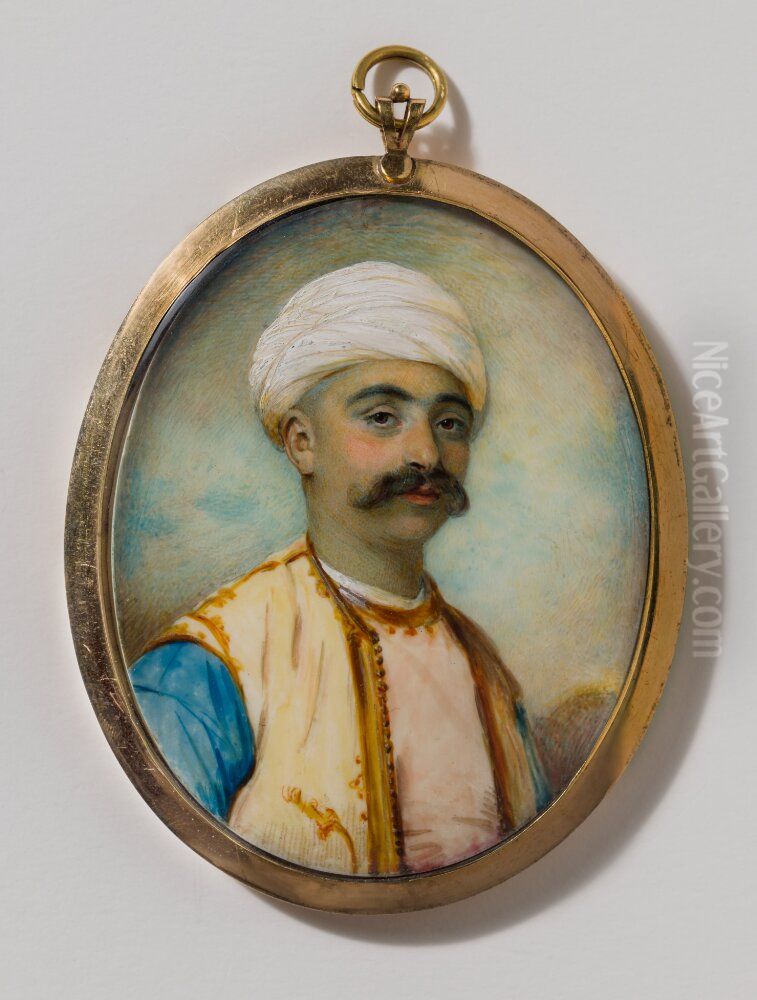 Portrait of Suliman Aga Le Luna Oil Painting by Ozias Humphry