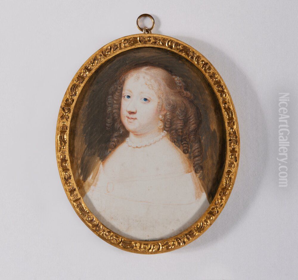 Maria Teresia av Osterrike, drottning av Frankrike och Navarra Oil Painting by Samuel Bernard