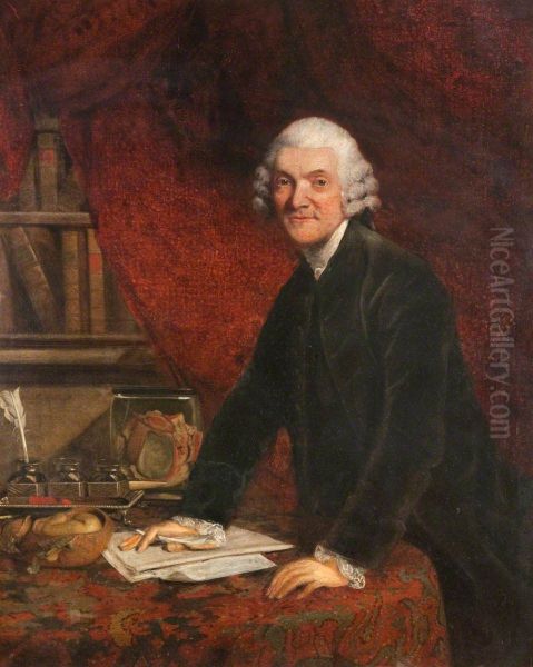 William Hunter Oil Painting by Of Sir Joshua Reynolds