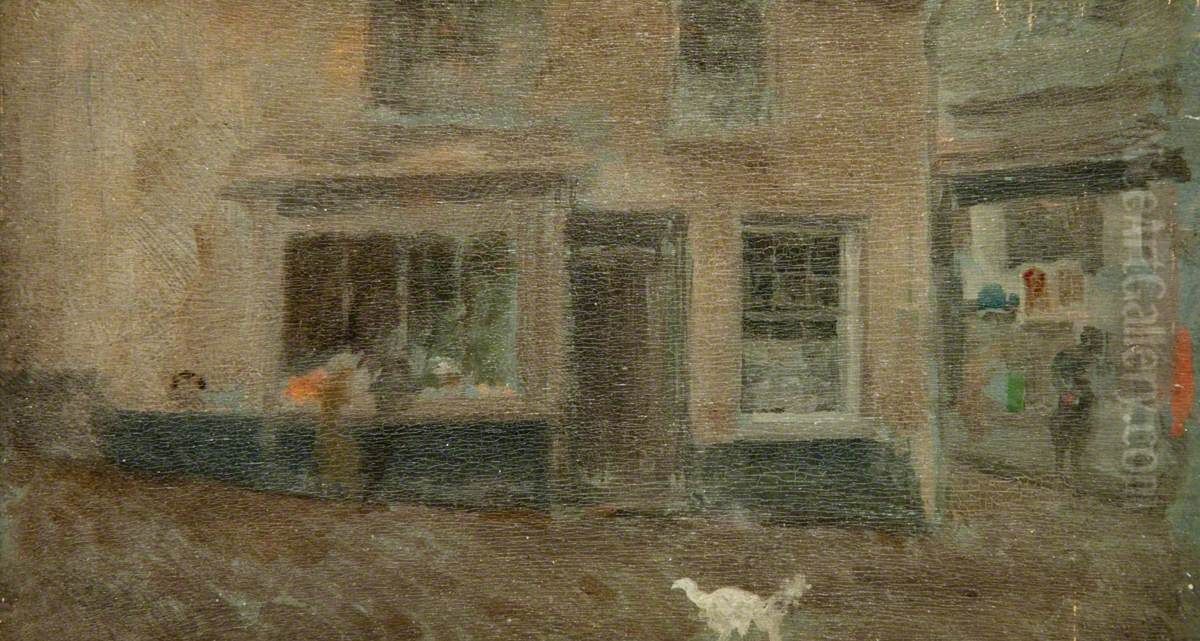 Village Street Oil Painting by James McNeill Whistler