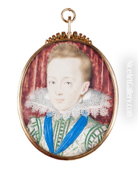 Charles I as a child, King of England, Scotland and Ireland Oil Painting by Isaac Oliver