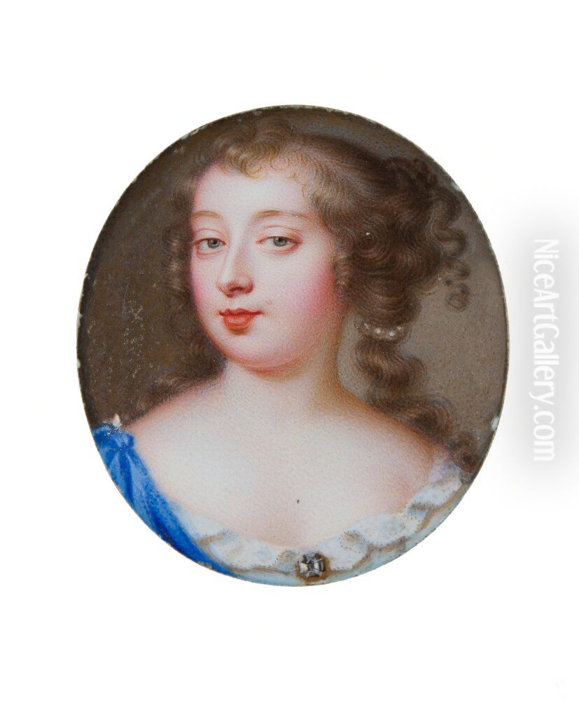 Hertiginnan av Montbazon, hovdam vid Ludvig XIV:s hov Oil Painting by Jean Petitot