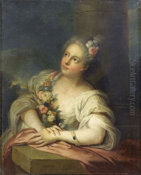 Portrait de Marie-Victoire-Sophie de Noailles, comtesse de Toulouse Oil Painting by Charles-Antoine Coypel