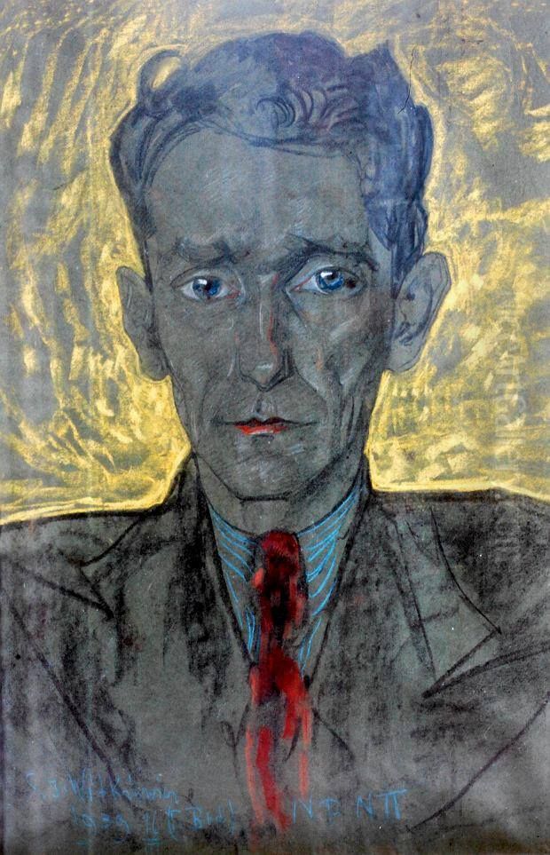 Portet Sergiusz Piaseckiego Oil Painting by Stanislaw Ignacy Witkiewicz (Witkacy)