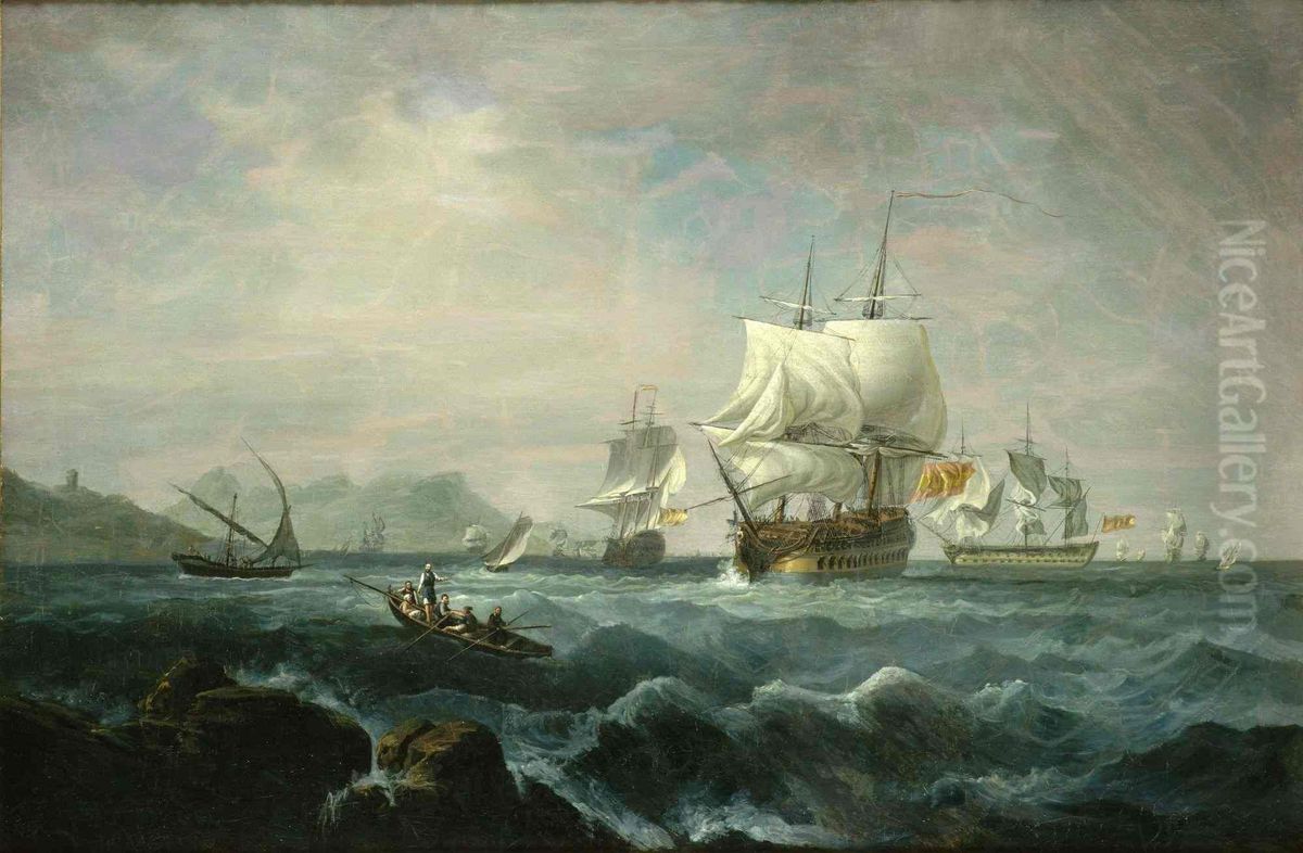Spanish Vessels off Gibraltar Oil Painting by Collections of Musee national de la Marine de Paris