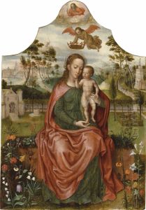 The Virgin and Child in a garden