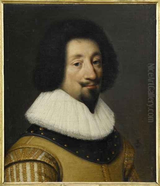 Portrait de Francois de l'Aubepine, marquis d'Hauterive Oil Painting by Daniel Dumonstier