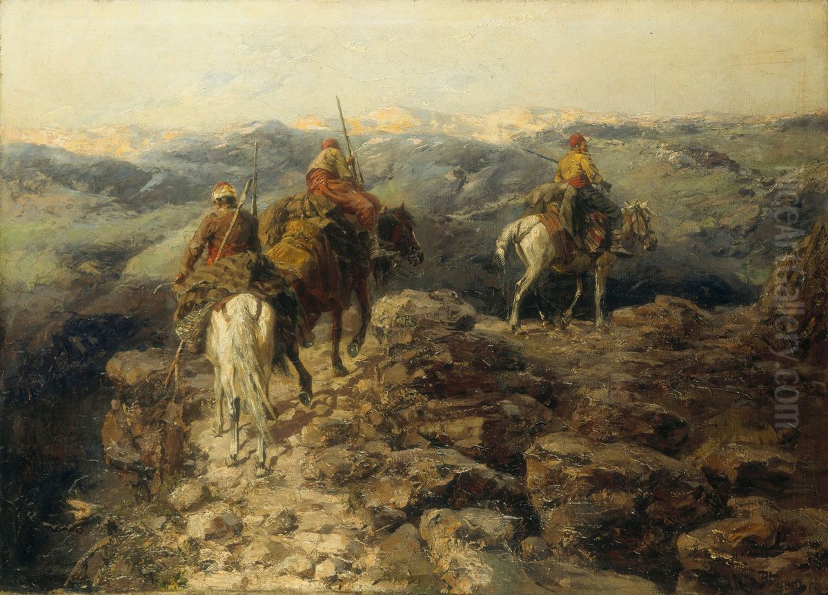 Smugglers Oil Painting by Jaroslav Vesin Smugglers Oil Painting by Jaroslav Vesin