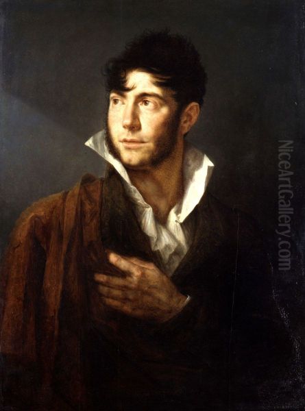 Self-portrait of the artist Oil Painting by Philippe-Auguste Hennequin