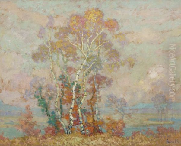 Les Bouleaux Oil Painting by Charles Peccatte