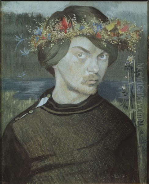 Sjalvportratt Oil Painting by Ivar Arosenius