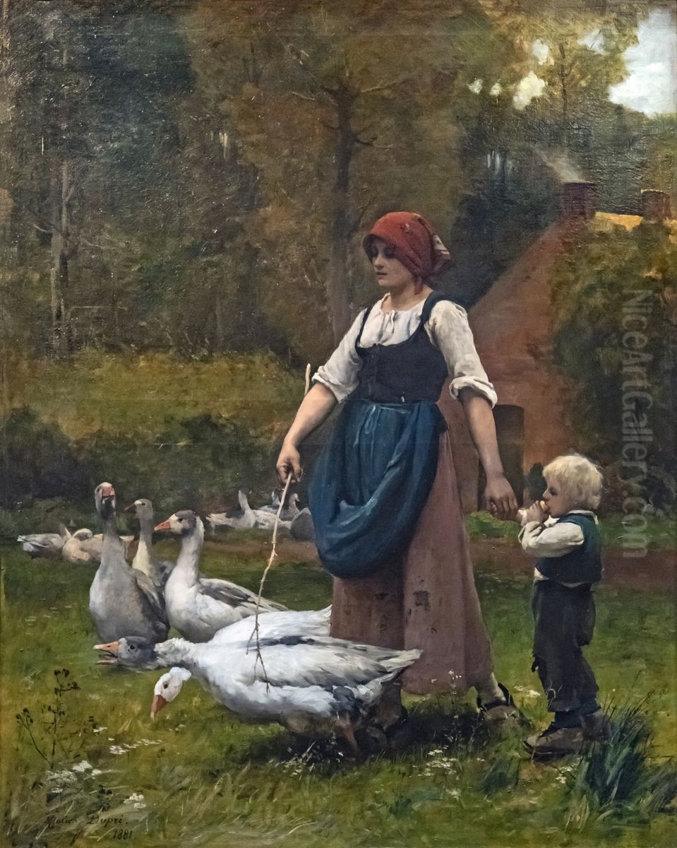 In the Meadow Oil Painting by Julien Dupre