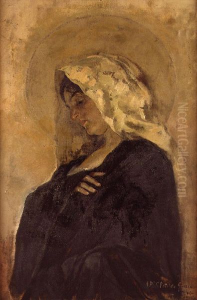Virgin Mary Oil Painting by Joaquin Sorolla