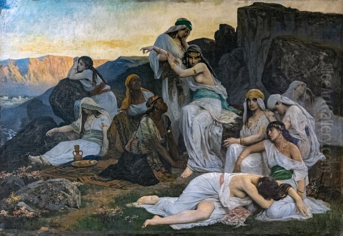 The daughter of JephthahFrancais:La fille de JephteItaliano:La figlia di Iefte Oil Painting by Edouard Debat-Ponsan