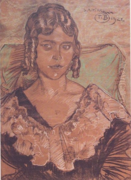 Portret kobiety w lokach Oil Painting by Stanislaw Ignacy Witkiewicz (Witkacy)