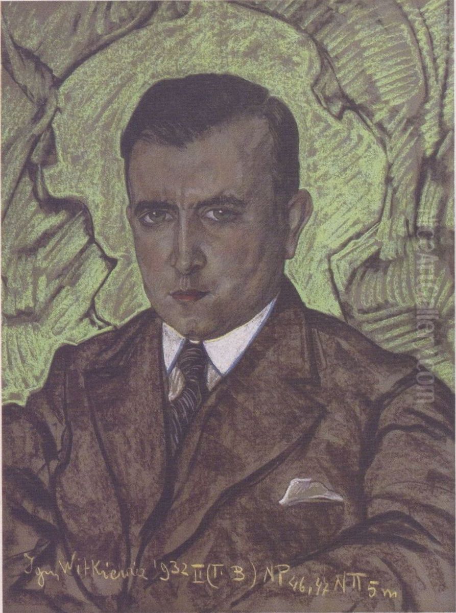 Portret Kazimierza Rudnika Oil Painting by Stanislaw Ignacy Witkiewicz (Witkacy)