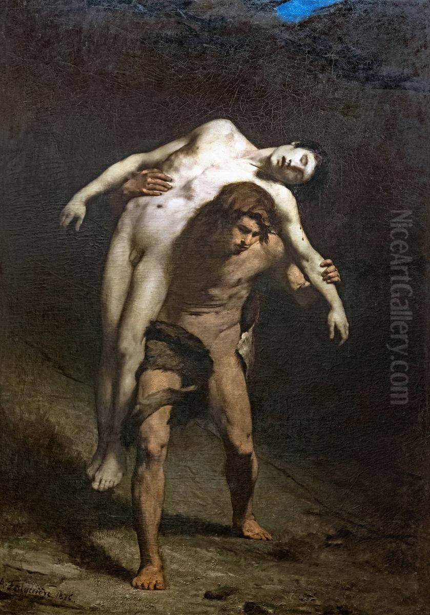 Cain portant le corps d'Abel Oil Painting by Alexandre Falguiere