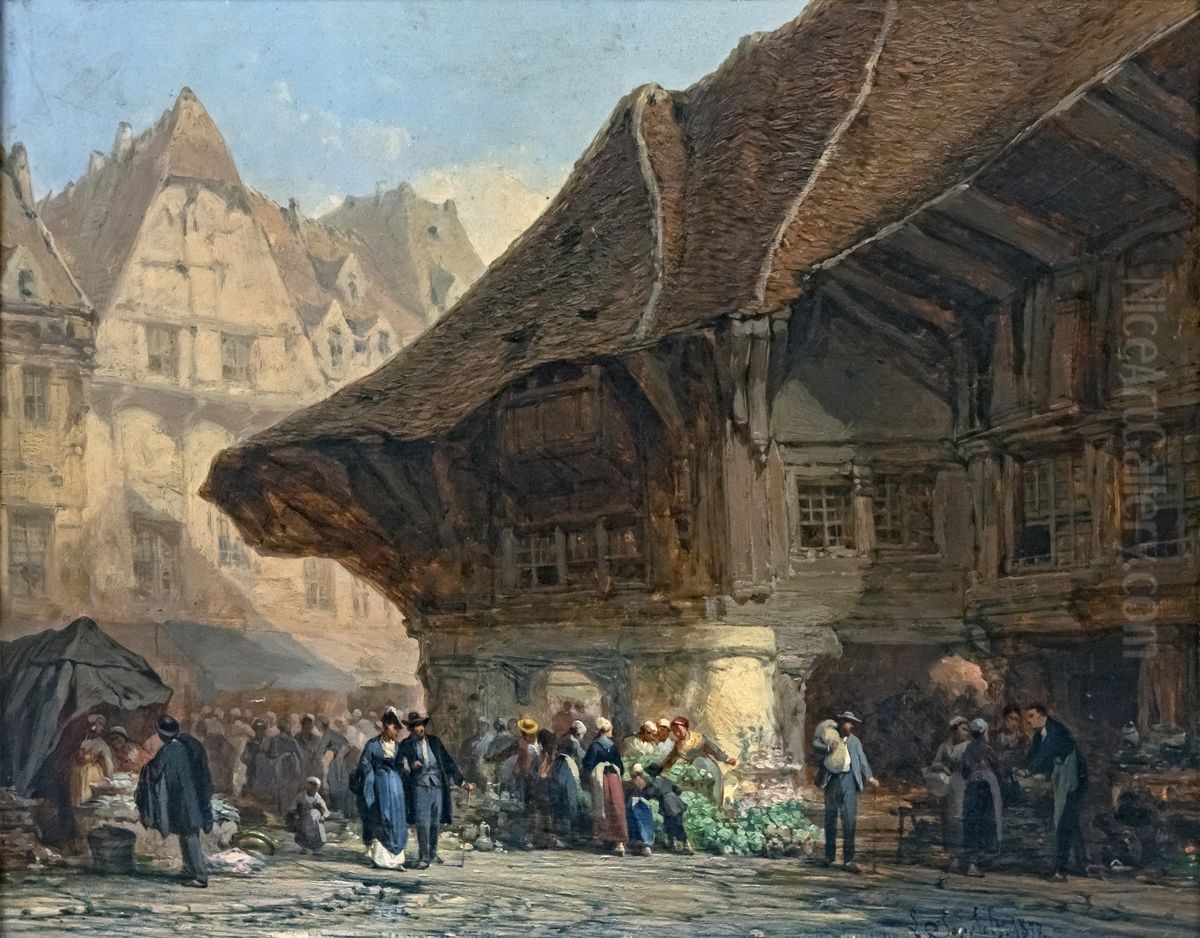Le marche Oil Painting by Leonard Saurfelt